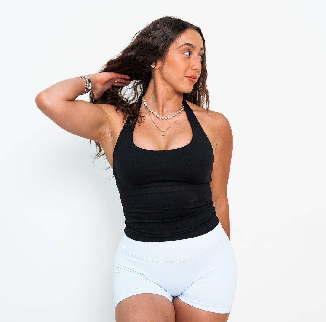 The Dawn Halter Top- Black