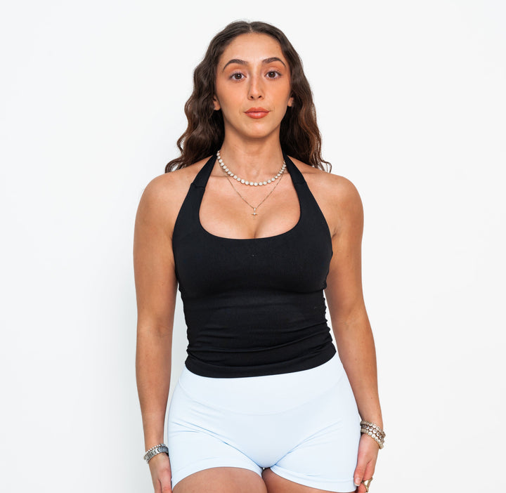 The Dawn Halter Top- Black