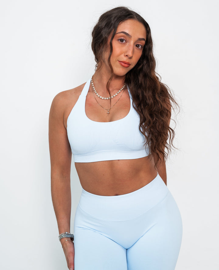 The Dawn Halter Bra- Horizon Blue