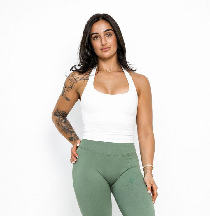 The Dawn Halter Top- White